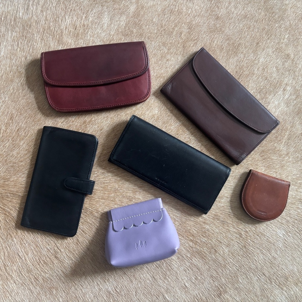 Vintage Coach and Portland Leather goods project NYC Y2K clutch wallet 4832 4849